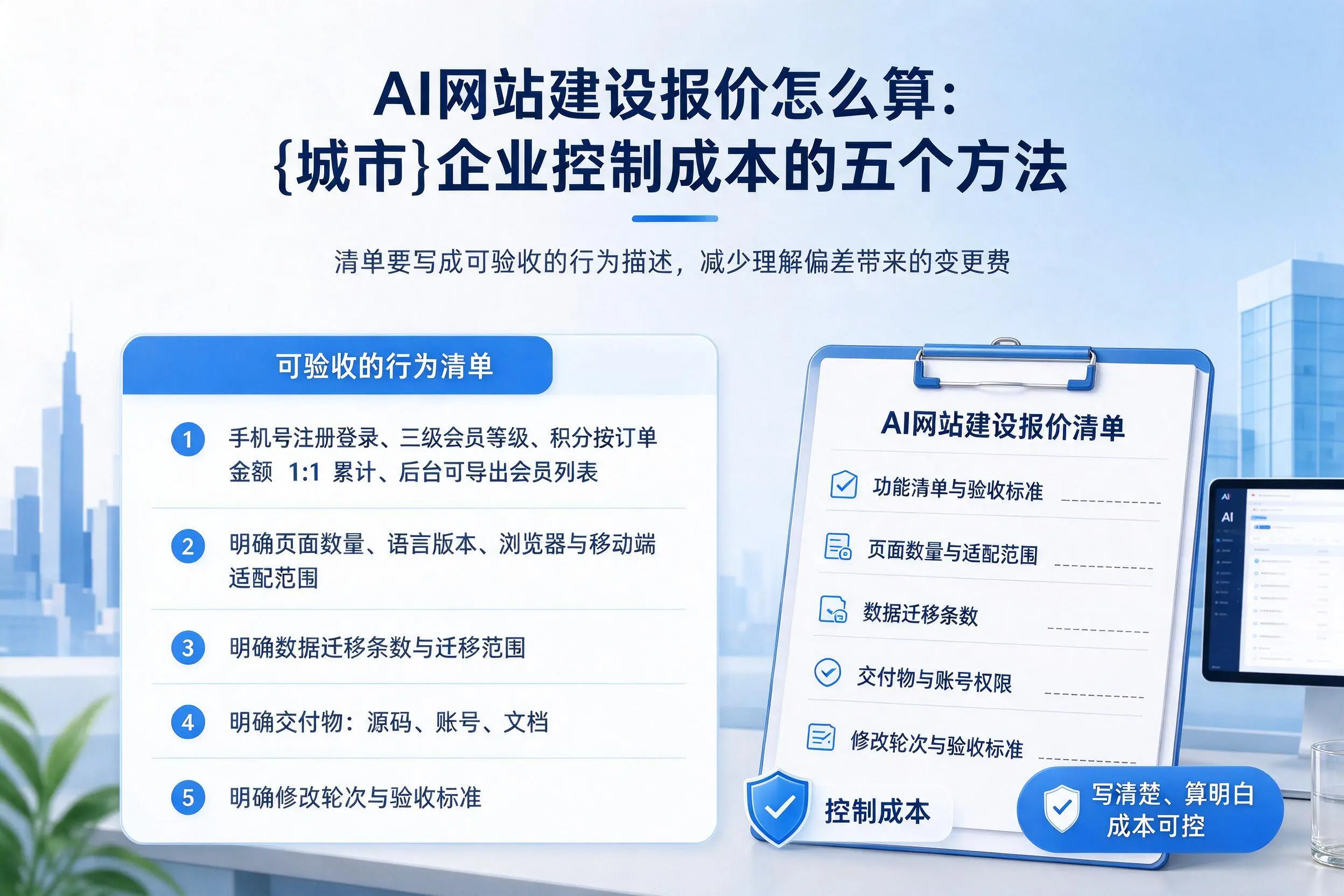 AI网站建设报价怎么算:阿坝企业控制成本的五个方法
